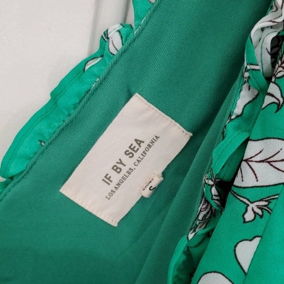 Anthropologie Brand If By Sea Green Floral Wrap High Low Maxi Dress - small. MM - Picture 7 of 12